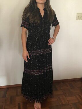 kazo black maxi dress Wrap Black Solid Midi Dress for Women